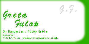 greta fulop business card